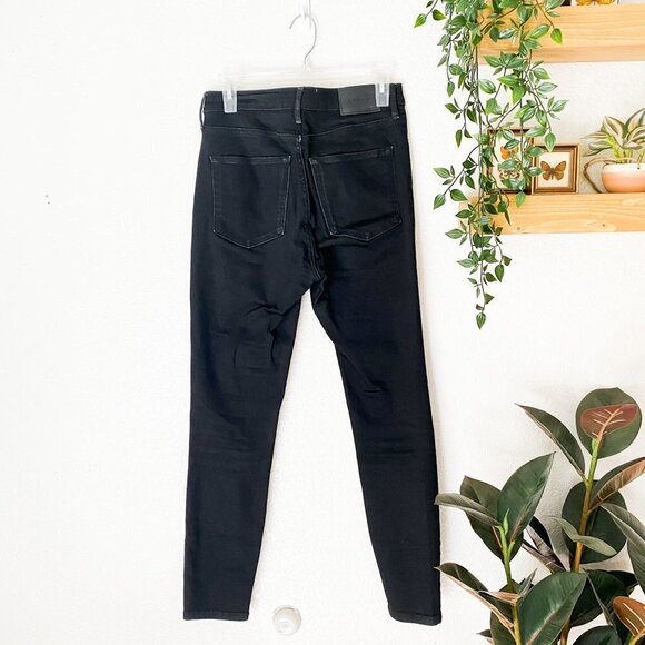 🦋 EVERLANE Black The High Rise Skinny Jeans 28 Casual Comfy Boho Retro Goth - Picture 3 of 5